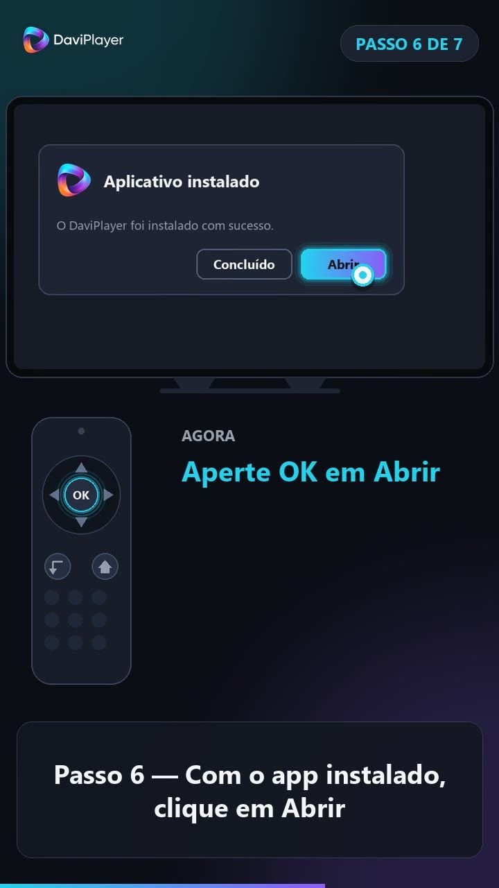 Tela Aplicativo instalado com o botão Abrir